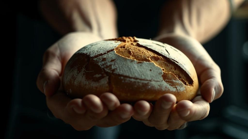 держать в руках хлеб